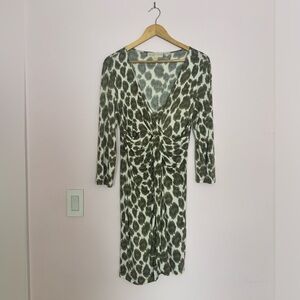 Michael Kors Green and White Animal Print Dress